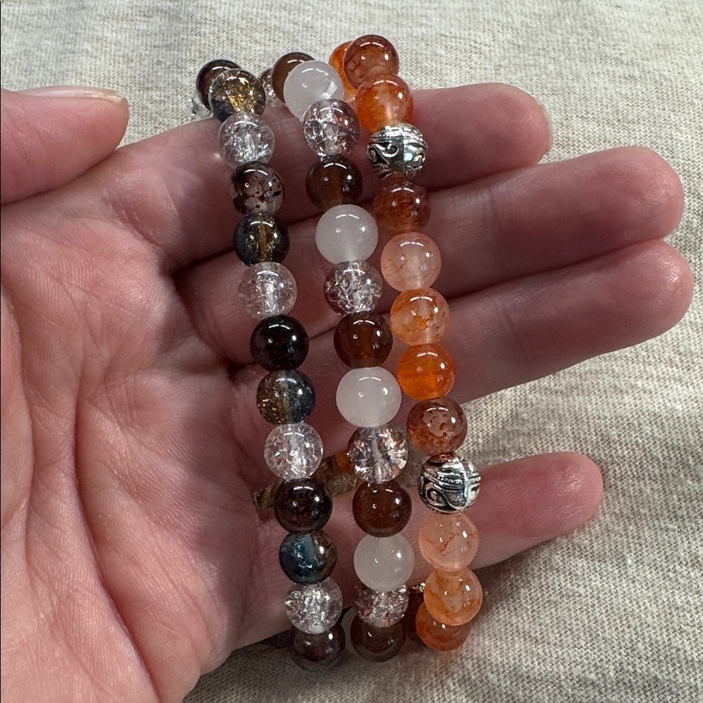 Colorful Glass Beaded Bracelets Set